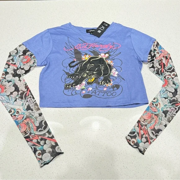 Ed Hardy RARE Jaguar Tattoo sleeve - Picture 1 of 11